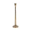 17" Tall Decorative Taper Candle Holder | Squared Base | Gold Metal