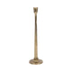 17" Tall Decorative Taper Candle Holder | Squared Base | Gold Metal
