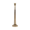 17" Tall Decorative Taper Candle Holder | Squared Base | Gold Metal