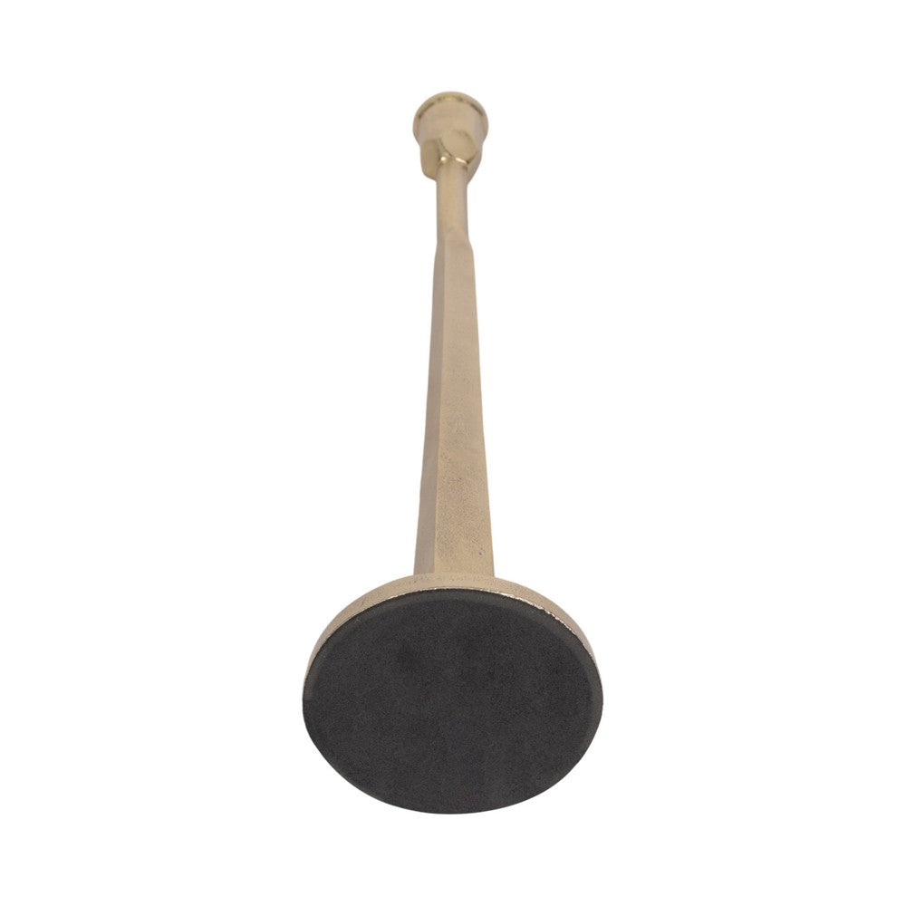 17" Tall Decorative Taper Candle Holder | Squared Base | Gold Metal