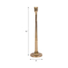17" Tall Decorative Taper Candle Holder | Squared Base | Gold Metal