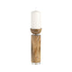 11" Candle Holder | Wood Pillar Design w Acrylic Base | Brown