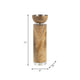 11" Candle Holder | Wood Pillar Design w Acrylic Base | Brown