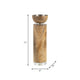 11’’ Candle Holder | Wood Pillar Design w Acrylic Base | Brown SBH-18212-01