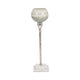 Kaio Votive Candle Holder | Silver Stem Sage Glass | White Marble | 17"