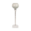 Kaio Votive Candle Holder | Silver Stem Sage Glass | White Marble | 17"