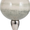Kaio Votive Candle Holder | Silver Stem Sage Glass | White Marble | 17"