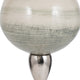 Kaio Votive Candle Holder | Silver Stem Sage Glass | White Marble | 17"