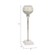Kaio Votive Candle Holder | Silver Stem Sage Glass | White Marble | 17"