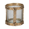 Vintage Style Hurricane Candle Holder | Glass Cylinder | 6" Metal Frame