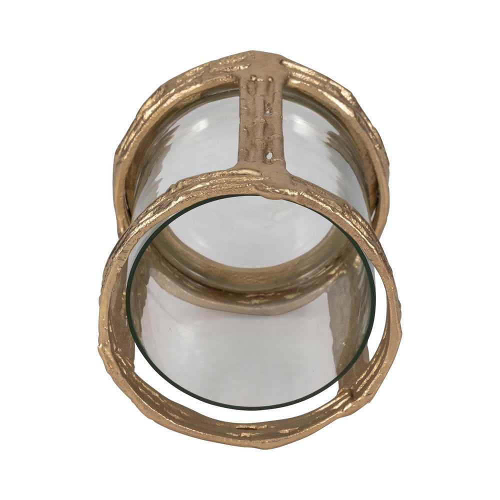 Vintage Style Hurricane Candle Holder | Glass Cylinder | 6" Metal Frame