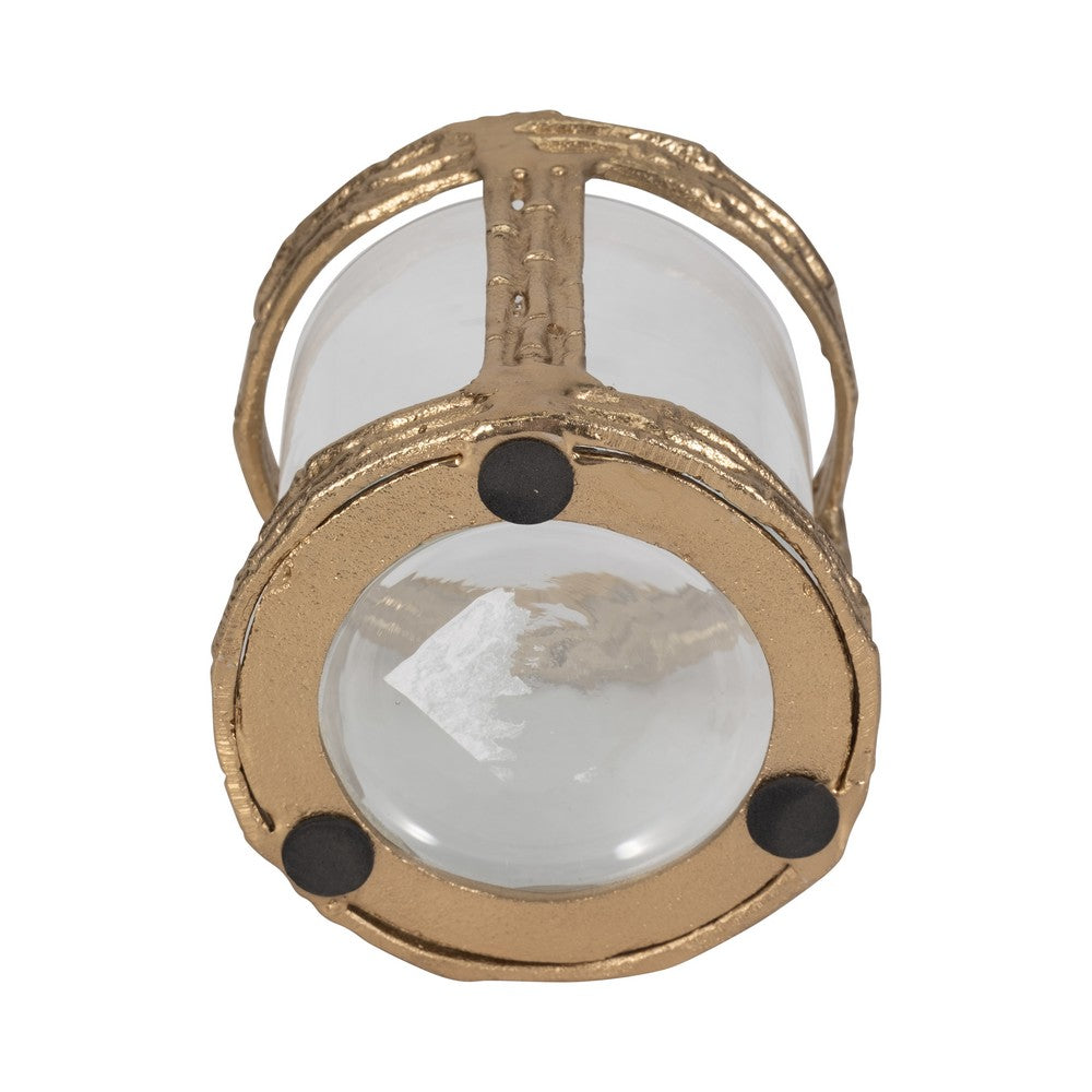 Vintage Style Hurricane Candle Holder | Glass Cylinder | 6" Metal Frame