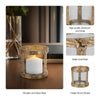 Vintage Style Hurricane Candle Holder | Glass Cylinder | 6" Metal Frame