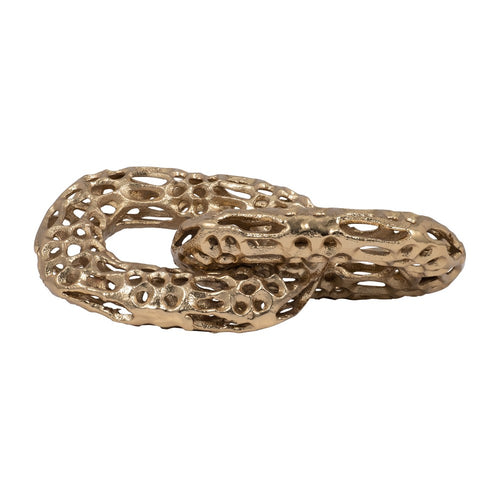 Xoro 2 Linked Chain Decorative Accent | Intricate Gold Aluminum 12"