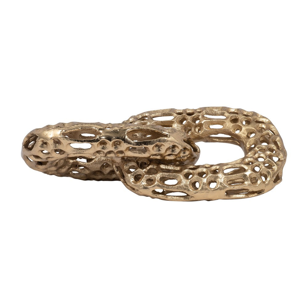 Xoro 2 Linked Chain Decorative Accent | Intricate Gold Aluminum 12"