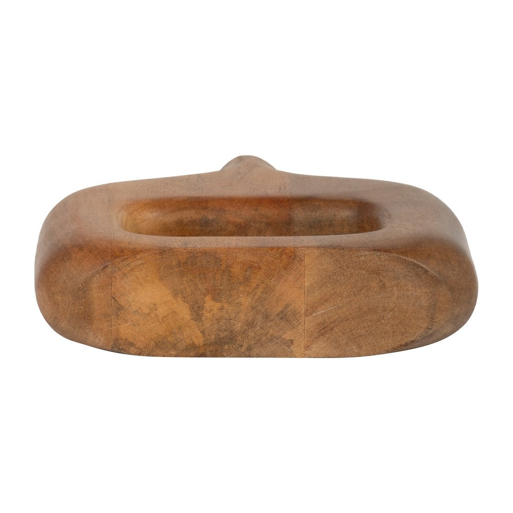 Kenzie Decorative Vase | Open Cut-Out Design | Brown Mango Wood 8"