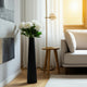 Floor Vase | Sculptural Shape | Ribbed Texture | 35" Black Aluminum