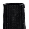 Floor Vase | Sculptural Shape | Ribbed Texture | 35" Black Aluminum