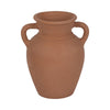 Antique Style Amphora Flower Vase with 2 Handles | 9" Brown Terracotta