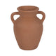 Antique Style Amphora Flower Vase with 2 Handles | 9" Brown Terracotta