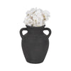 Moxie Traditional Vase with Handles | Flared Rim | Black Terracotta 10"