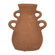 Decorative Vase | 12" Natural Terracotta Brown with Four Small Handles