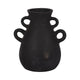 Decorative Antique Flower Vase | 4 Handles | 12" Black Terracotta