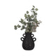 Decorative Antique Flower Vase | 4 Handles | 12" Black Terracotta