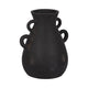 Decorative Antique Flower Vase | 4 Handles | 12" Black Terracotta