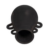 Decorative Antique Flower Vase | 4 Handles | 12" Black Terracotta