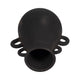 Decorative Antique Flower Vase | 4 Handles | 12" Black Terracotta