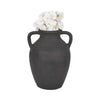 Decorative Amphora Vase w 2 Ear Handles | Black Terracotta | 13"