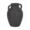 Decorative Amphora Vase w 2 Ear Handles | Black Terracotta | 13"