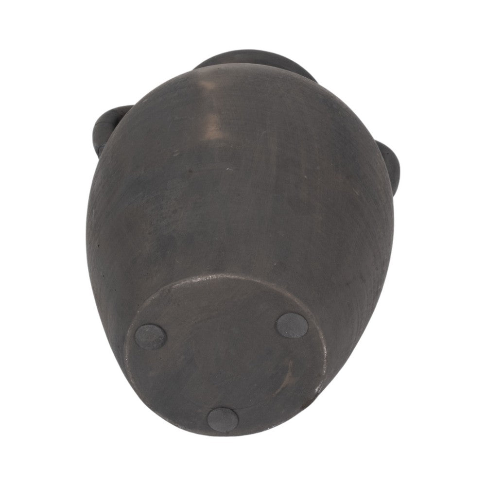 Decorative Amphora Vase w 2 Ear Handles | Black Terracotta | 13"