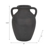 Decorative Amphora Vase w 2 Ear Handles | Black Terracotta | 13"