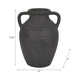 Decorative Amphora Vase w 2 Ear Handles | Black Terracotta | 13"