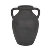 Decorative Amphora Vase w 2 Ear Handles | Black Terracotta | 13"