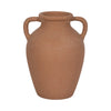 Antique Flower Vase w 2 Handles | Rustic Brown Terracotta | 13"