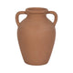 Antique Flower Vase w 2 Handles | Rustic Brown Terracotta | 13"