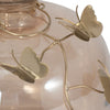 Glass Vase | 10" Metallic Butterfly Garland | Vintage Rose Gold