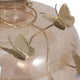 Glass Vase | 10" Metallic Butterfly Garland | Vintage Rose Gold