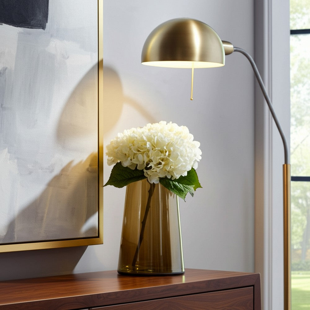 Decorative Vase | Tapered Cylinder Shape | Gold Luster Glass | 8"
