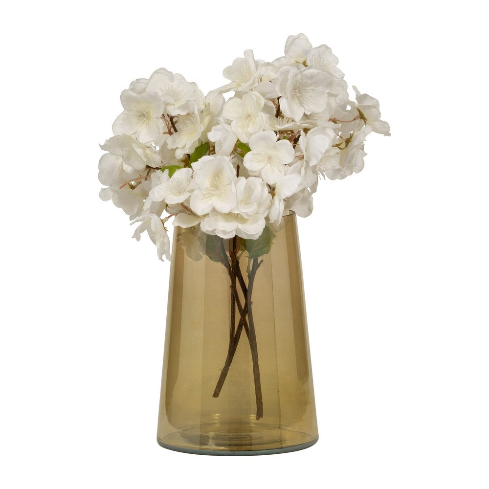 Decorative Vase | Tapered Cylinder Shape | Gold Luster Glass | 8"