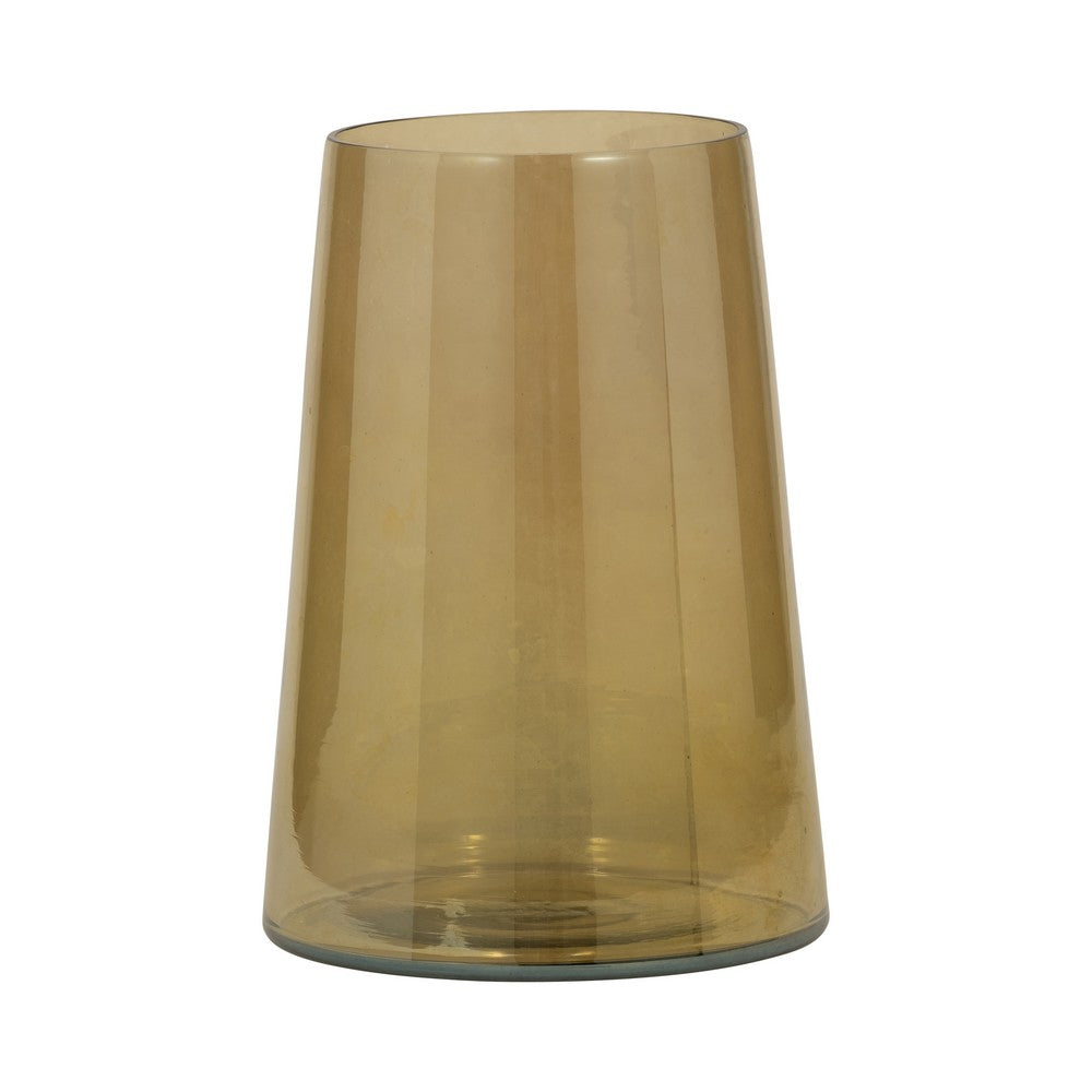 Decorative Vase | Tapered Cylinder Shape | Gold Luster Glass | 8"