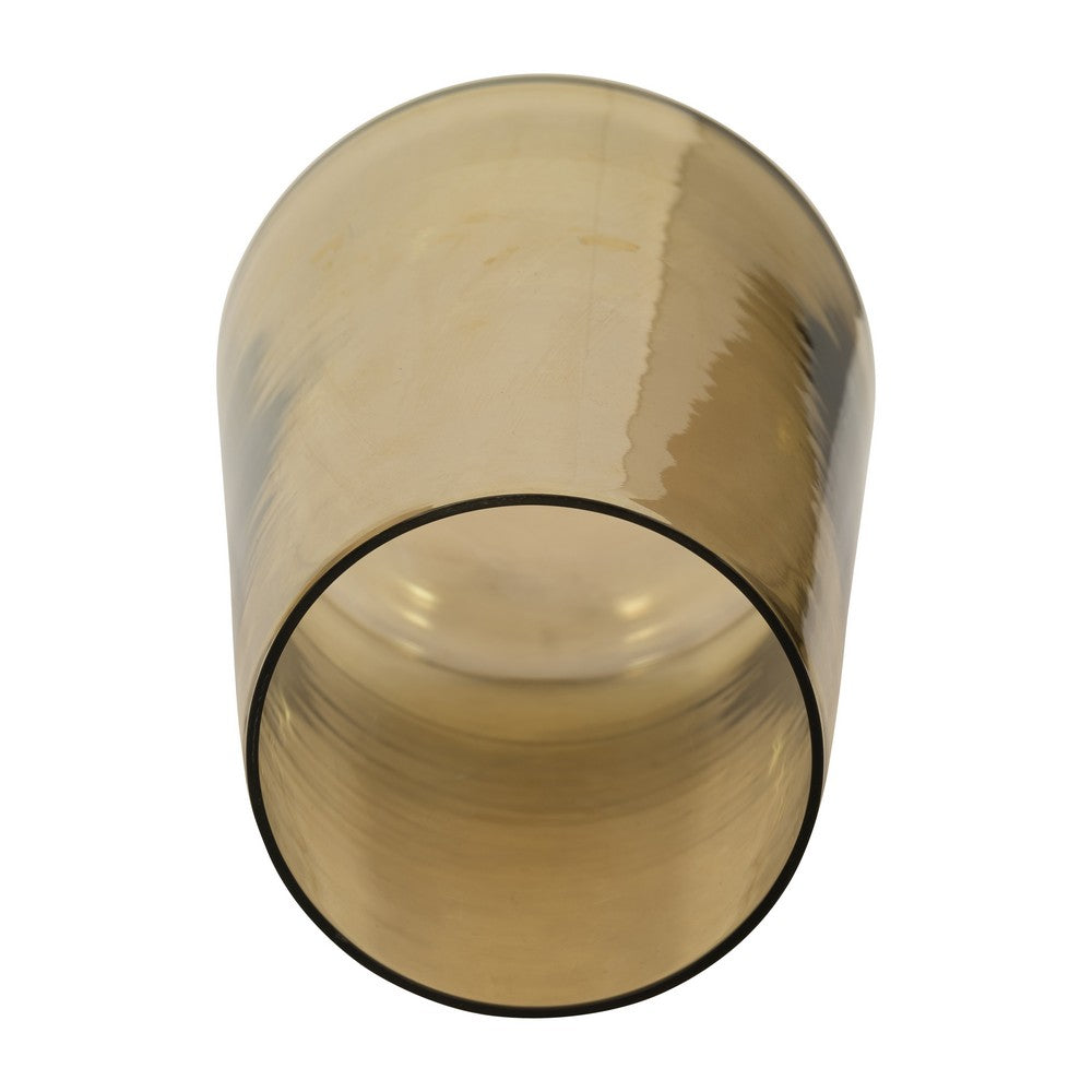 Decorative Vase | Tapered Cylinder Shape | Gold Luster Glass | 8"