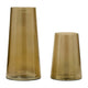 Decorative Vase | Tapered Cylinder Shape | Gold Luster Glass | 8"