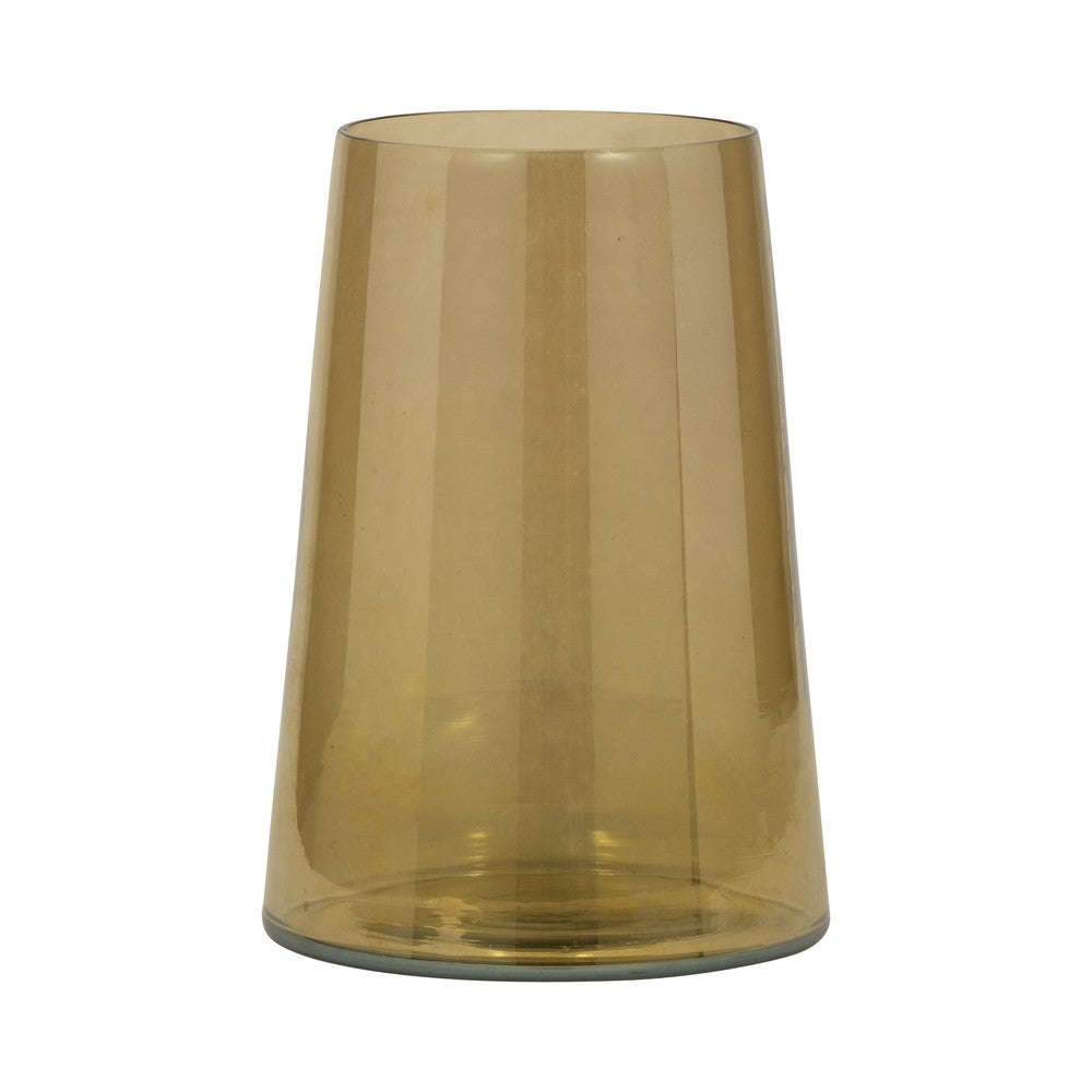 Decorative Vase | Tapered Cylinder Shape | Gold Luster Glass | 8"