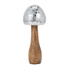 Rumi Mosaic Mushroom Decorative Figurine | Silver | Mango Wood 10"