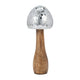 Rumi Mosaic Mushroom Decorative Figurine | Silver | Mango Wood 10"