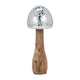 Rumi Mosaic Mushroom Decorative Figurine | Silver | Mango Wood 10"
